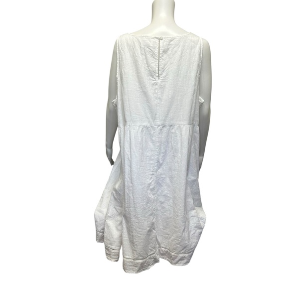 Old Navy White Cotton Pintuck Pleated Midi Dress Lined XXL - Picture 6 of 8